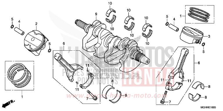 VILEBREQUIN/PISTON de VFR1200X "Crosstourer" DCT CANDY PROMINENCE RED (R342) 2017